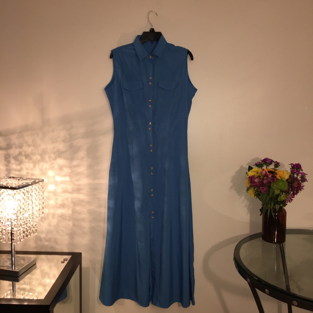 Blue sleeves dress